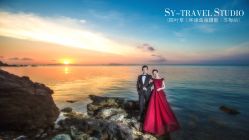 礁石夕阳-四叶草环球旅拍