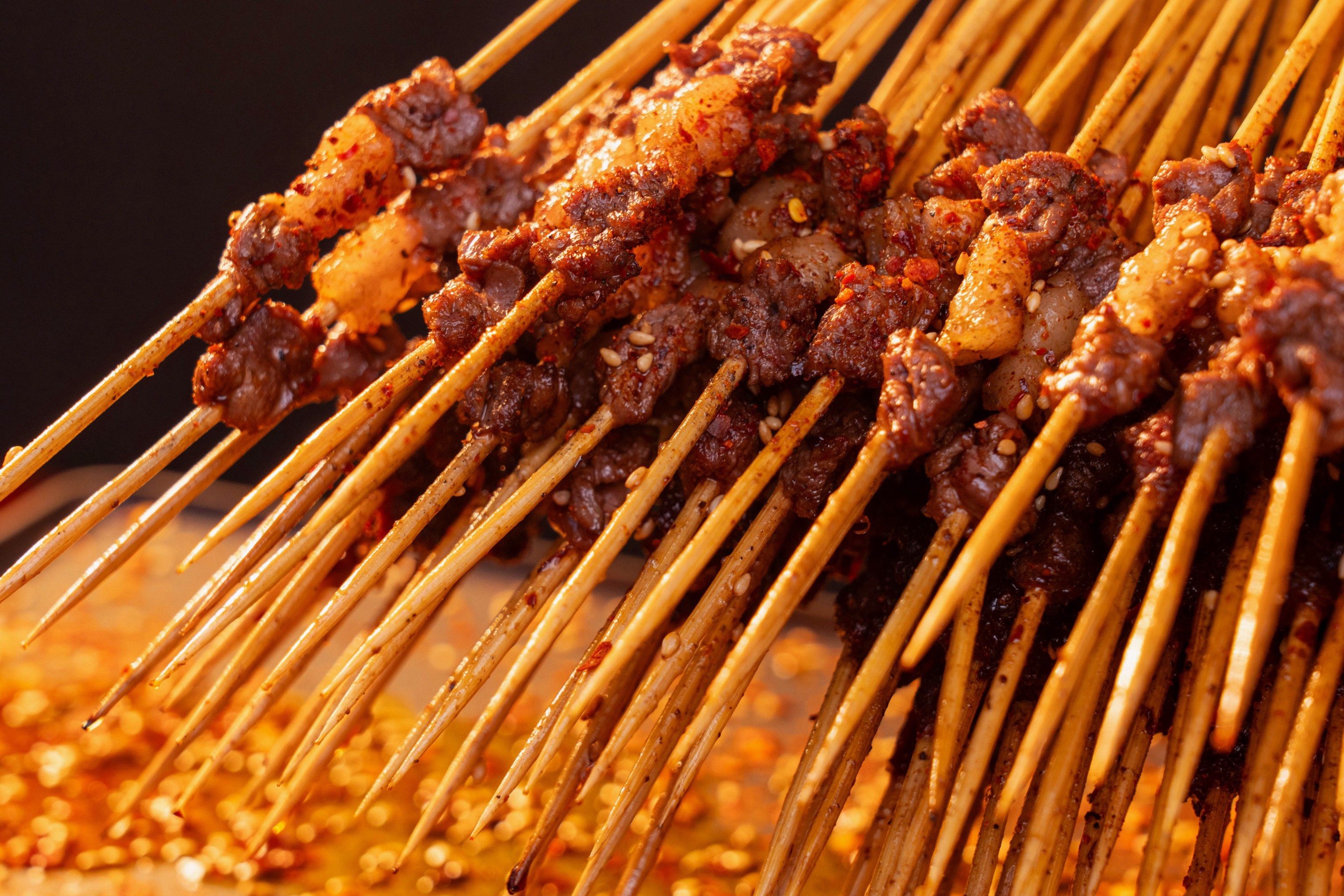 旺仔烧烤#爆汁牛肉串#幸福小串