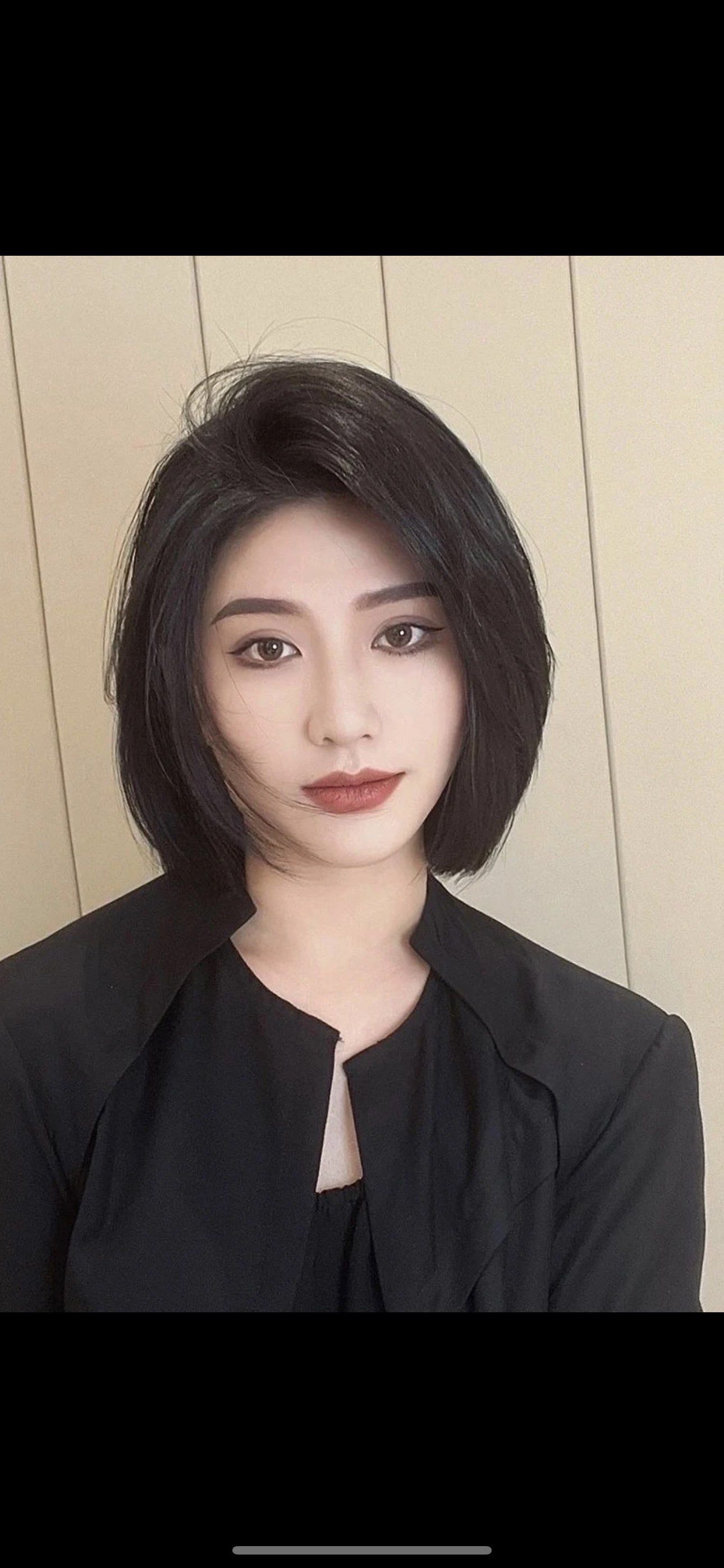 气质短发 /质感黑茶色