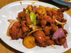 椒香虾仁爆鸡球-陈傻子餐厅(世纪都会店)