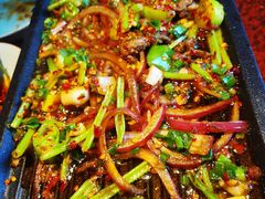 葱椒爆牛肉-绿茶餐厅(蓝色港湾店)