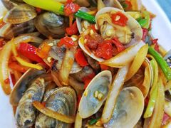 姜葱炒花甲-覃记海鲜美食餐厅