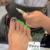黑白棋盘格和荧光绿夏天summer green yyds