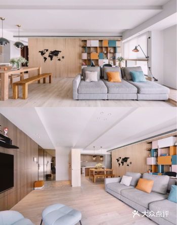 入门的玄关 充分的展现了极强的收纳空间 ️客厅靠窗的