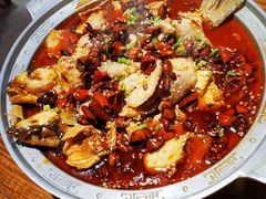 沸腾水煮鱼-东来菜馆•手抓海鲜家常菜•海鲜锅贴(鸽子窝店)