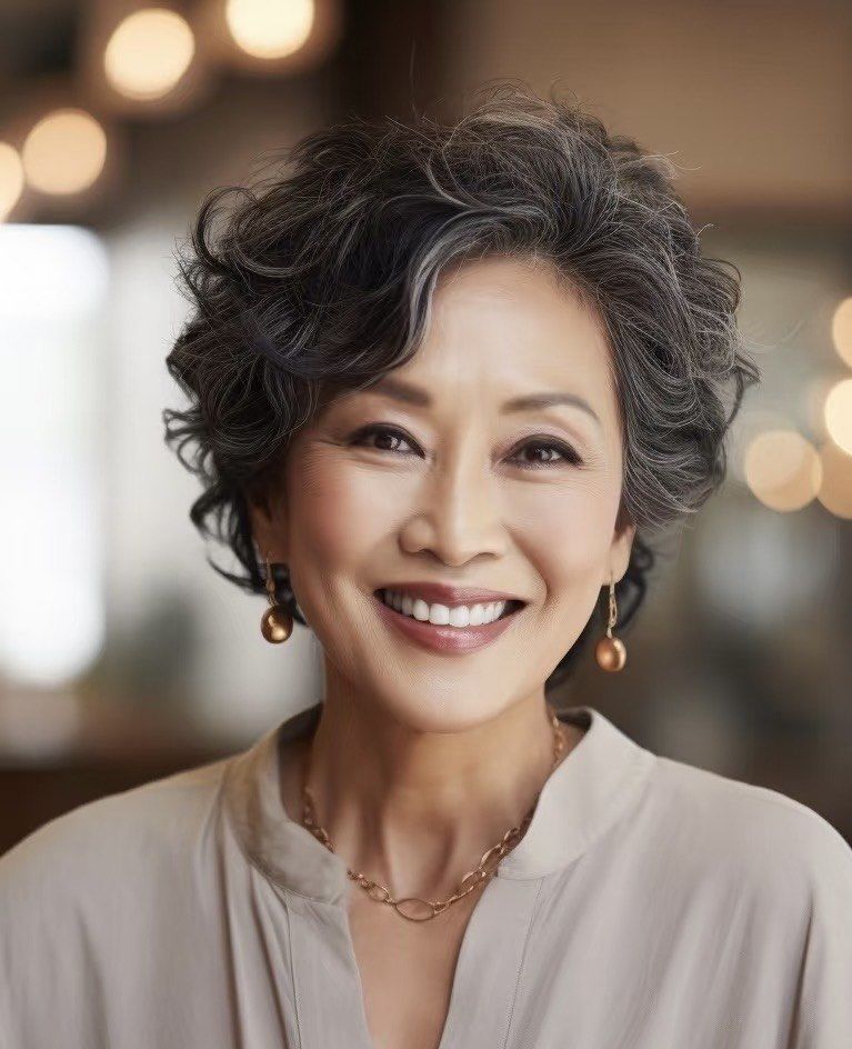 不需要过多打理,自然吹干即可#女士超短发烫发#短发烫发#时尚短发