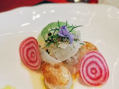 香煎扇贝佐咖喱白花菜泥-王品台塑牛排(成都万象城店)