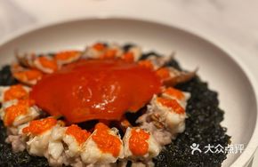 Steamed Soft-Shell Crab with Pork Sauce and Seaweed