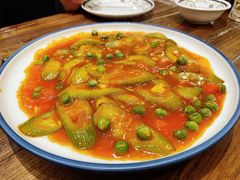 番茄丝瓜烩毛豆-清真·玛丽亚新疆菜主题餐厅(浙江中路店)
