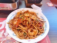 关西虾仁秘炒乌冬-仙隐小鹿中華の日料(荣民龙首广场店)