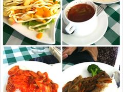 水果沙拉，蘑菇意面，火腿居饭，黑椒牛柳饭-香草叶披萨·咖啡·啤酒(翰林邻里中心店)