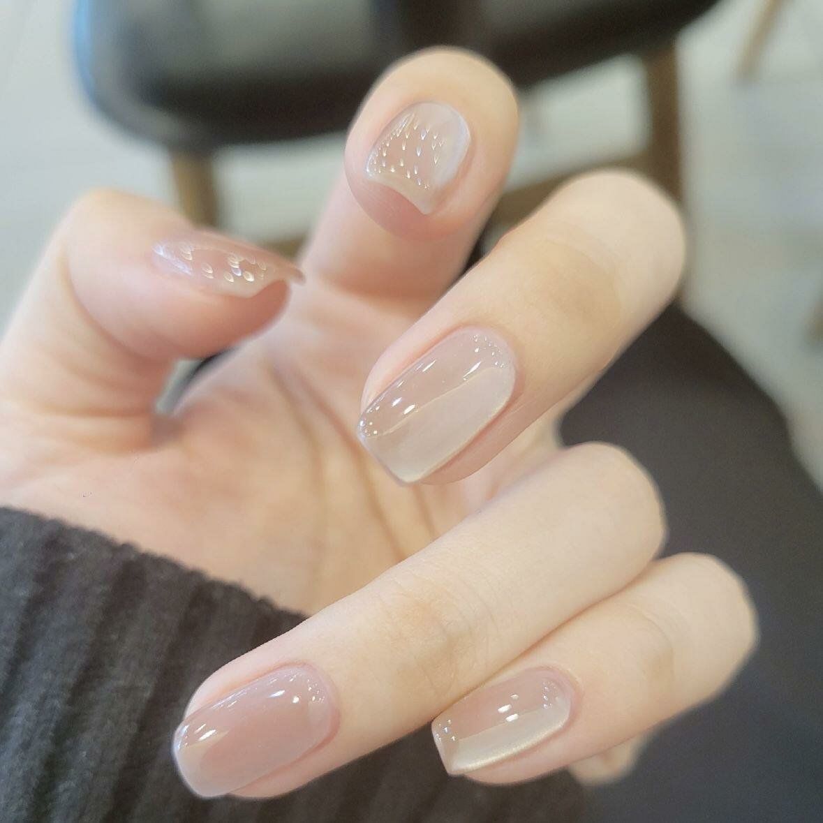 春季温柔风纯色猫眼美甲