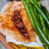 半夜12点来一份大刀腰片夹饼配青椒的快乐‼️