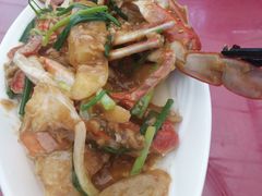 姜葱炒花蟹-深圳市大鹏新区华记山海农庄餐厅