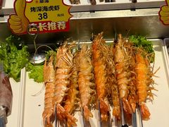 烤深海大虎虾-开海·红岛海鲜虾水饺(石老人店)