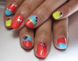 荧光色本甲光疗+亮片-艾妃罗高科美肤美甲美睫健康管理