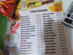 菜单-Jonah's Fruit Shake & Snack Bar