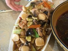 茄子蘑菇鱿鱼-百福老头餐饮
