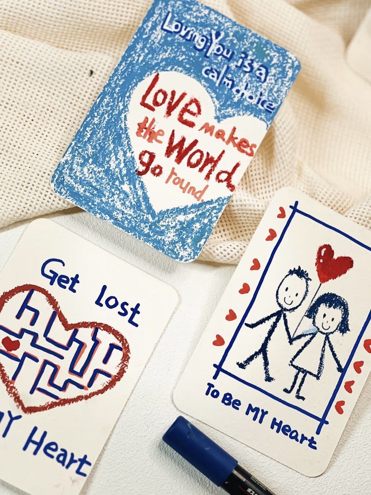 油画棒涂鸦✍️情人节小卡片