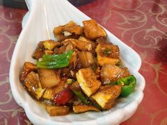 香干回锅肉-鱼乐岛餐厅·户外花园主题餐厅