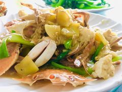 姜葱炒花蟹-七鲜渔港美食餐厅(巽寮湾海景店)