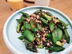 肉沫梅菜炒秋葵-新白鹿餐厅(城西银泰城店)