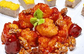 Taro and Shrimp Balls in Gongbao Sauce