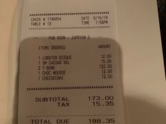 账单-Keens Steakhouse