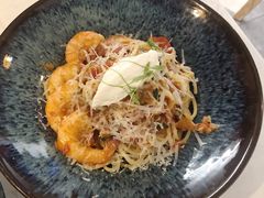 鲜茄茸大虾配马斯卡朋意大利面-BE BRIGHT KITCHEN(正佳广场店)