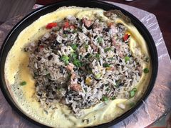 铁板榄菜牛仔肉蛋托饭-杯子红牛排(西樵店)