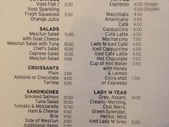菜单-Lady M Cake Boutique(麦迪逊大道店)