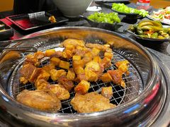 孜然羊肉粒-赤铁扒拉锅·烤串·烤鸽子