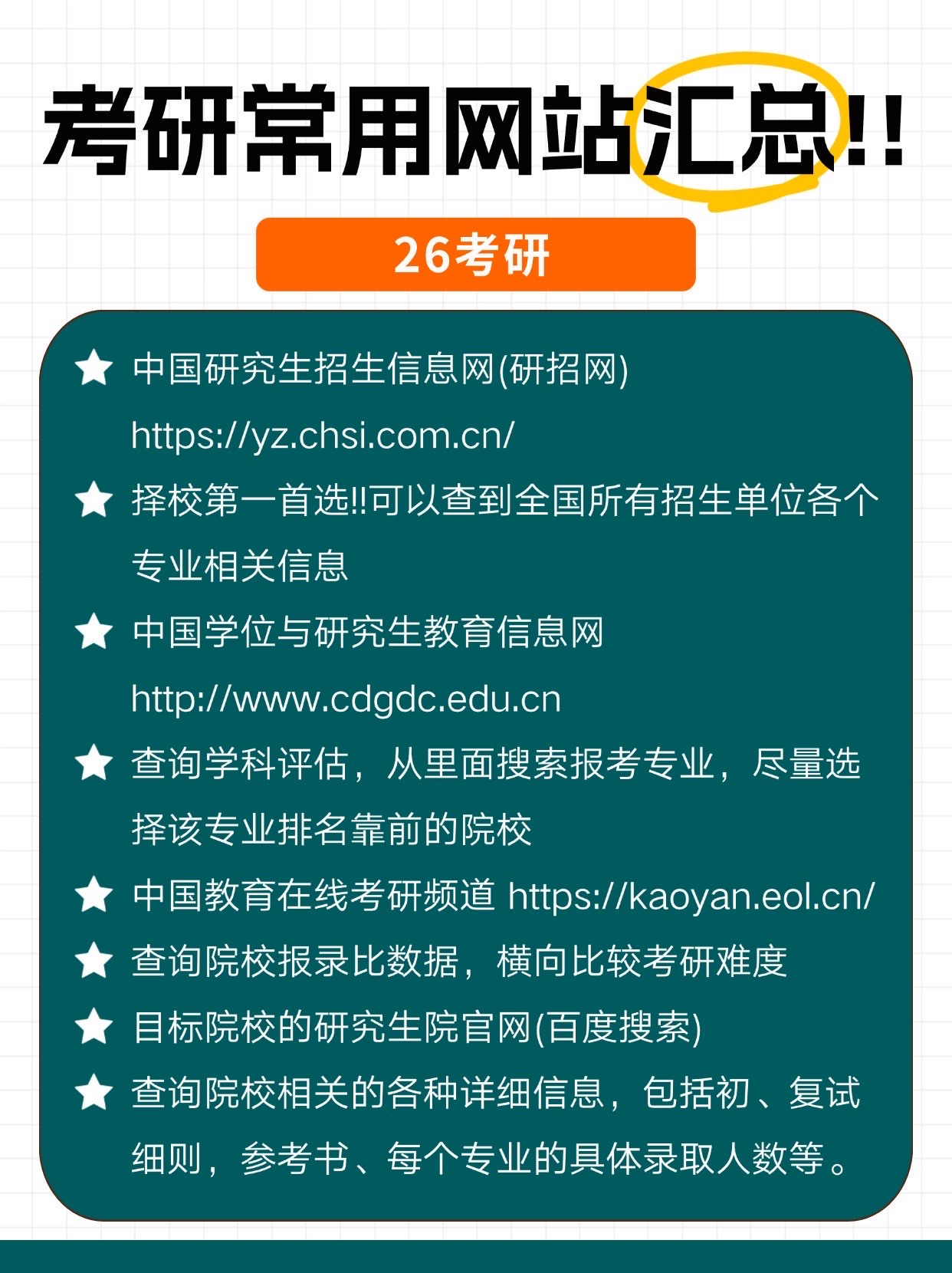 考研常用网站汇总!