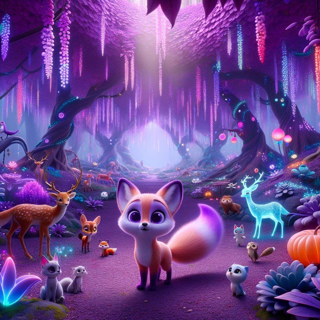 七彩尾巴的小狐狸