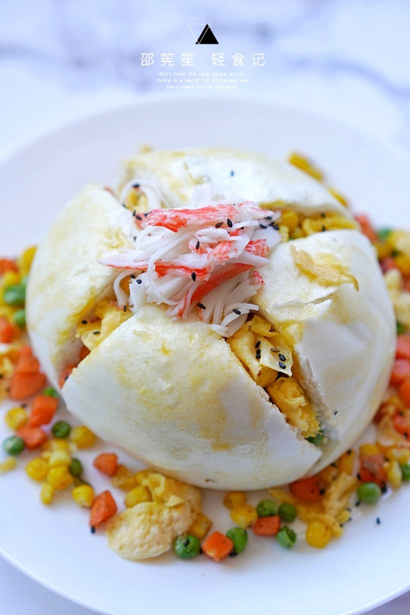 减脂餐 黄金开口笑包子