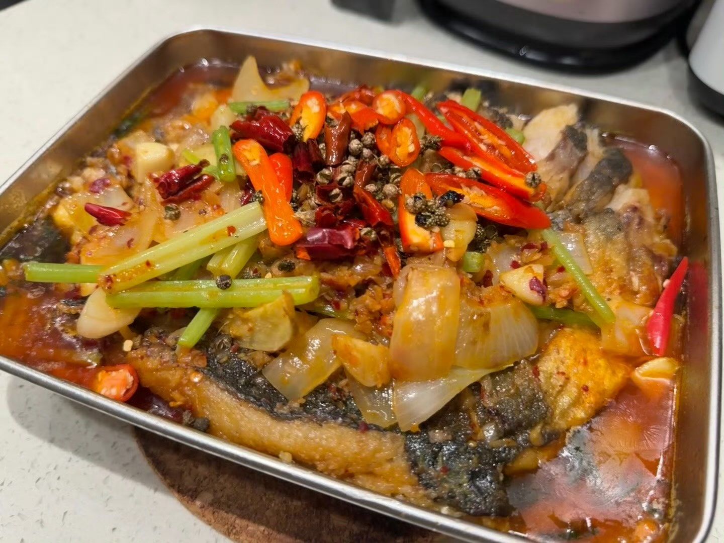 健康好味烤鱼蔬菜