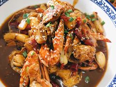 梭子蟹烧年糕-佳佳麻辣烧菜馆