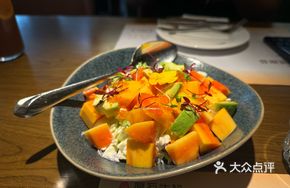 Papaya Crab Roe Avocado Salad