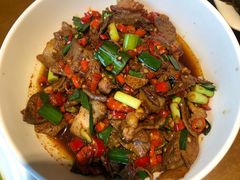 五花肉炒猪肝-格塘人家·山泉水煮鱼(望兴家园店)