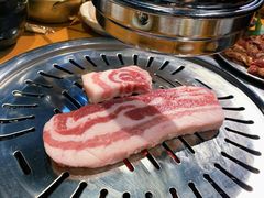 煎过五花肉-辛蒲洞韩餐烤肉