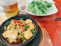 椒丝腐乳炒空心菜-先鲜鲫鱼粥