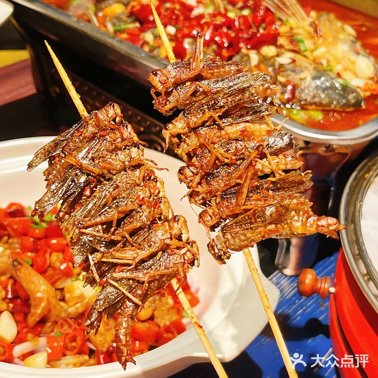 湘🌶️味烧烤届的天花板🔥没人会拒绝的烤蚂蚱🦗