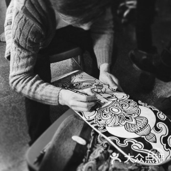 烙印刺青原创手绘滑板