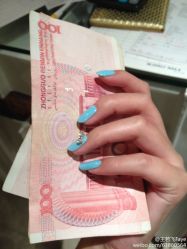 甲油胶 tiffany蓝 贴钻-爱手爱脚指甲造型