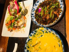 火龙果百合炒牛柳-上楼私房菜(院士路店)