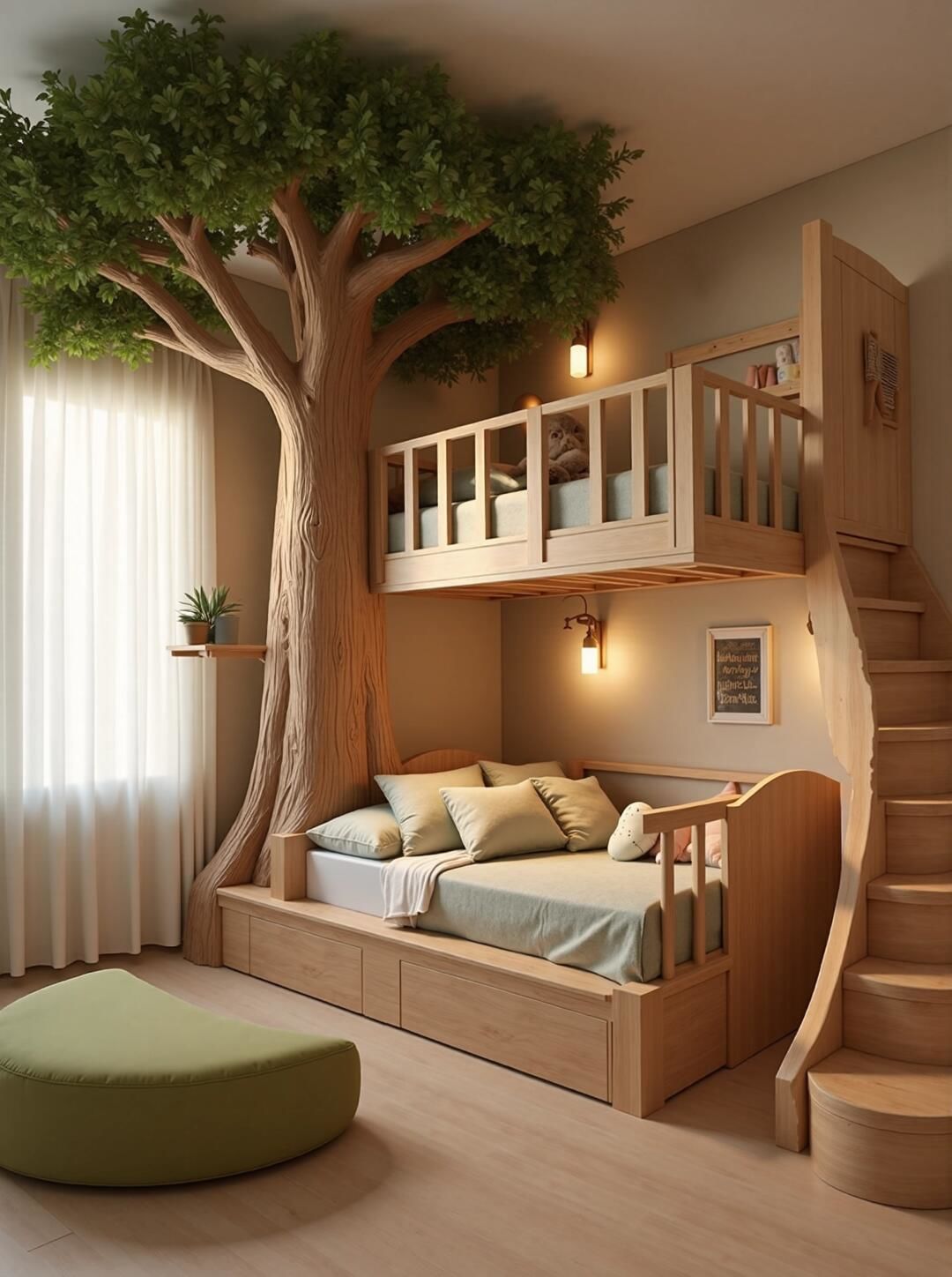 儿童房设计丨小户型也能拥有树屋儿童房