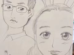 给客人画的卡通画-獨門烤肉(开发区店)