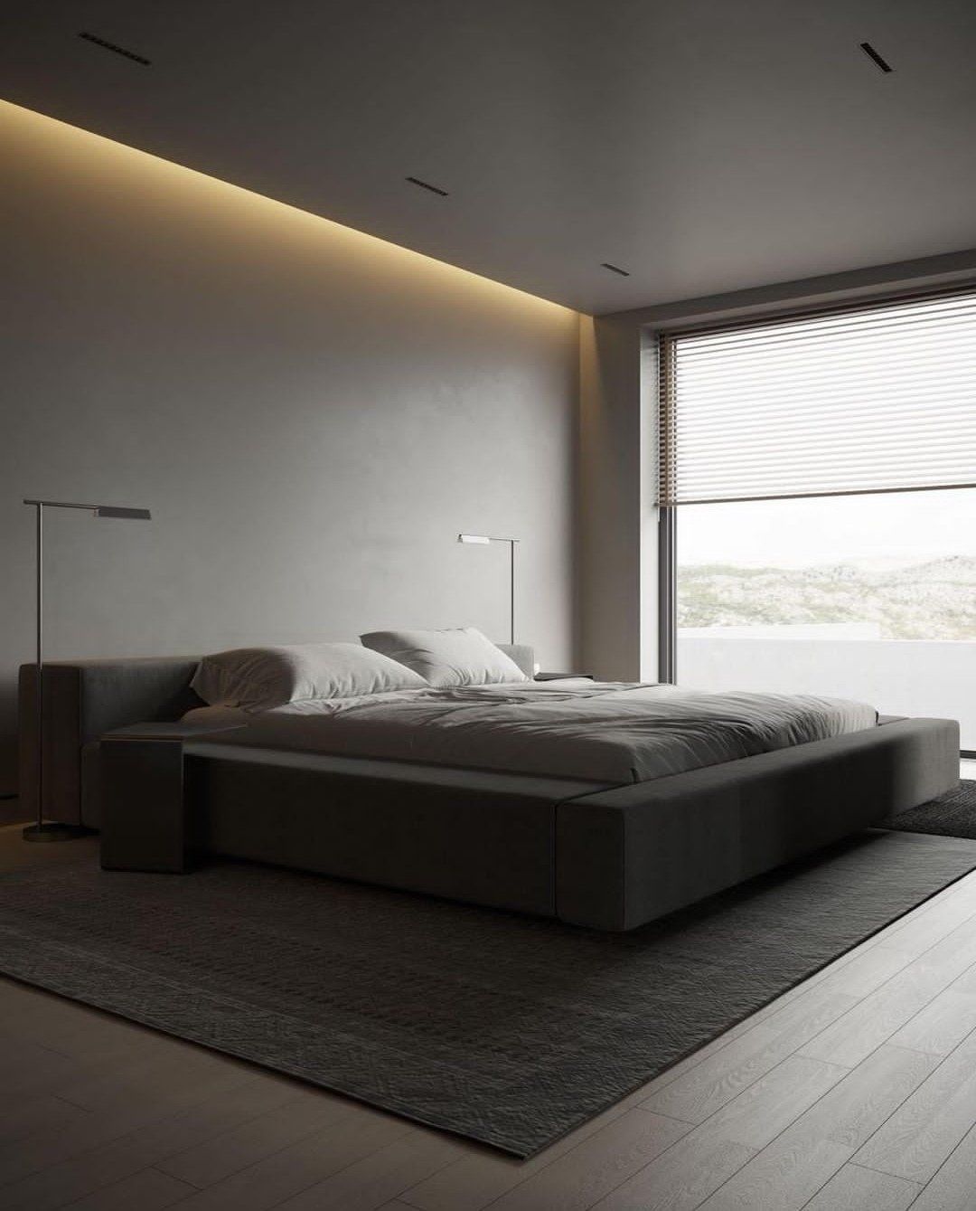 高级灰的卧室,这样的设计百看不厌!