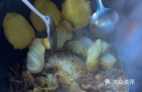 Chicken Stewed with Mushrooms and Goose