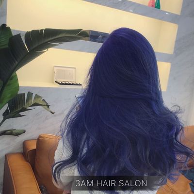 发型秀 今天去染发啦,就是我想要的效果,非常漂亮,天空蓝和梦幻紫